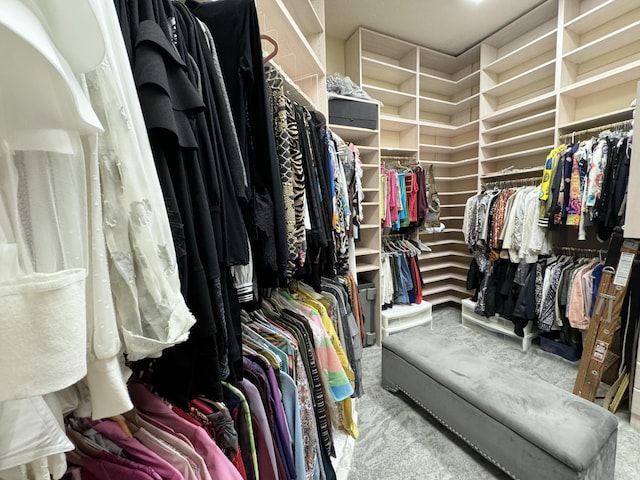 spacious closet featuring carpet floors