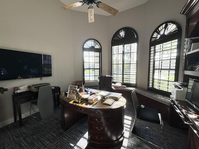 office featuring ceiling fan