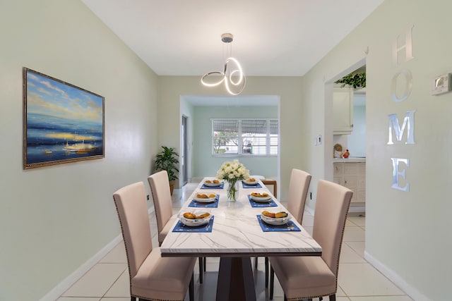 dining room featuring light tile patterned flooring