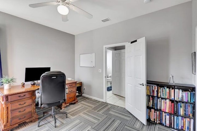 office with ceiling fan