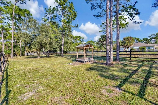 view of yard featuring a gazebo