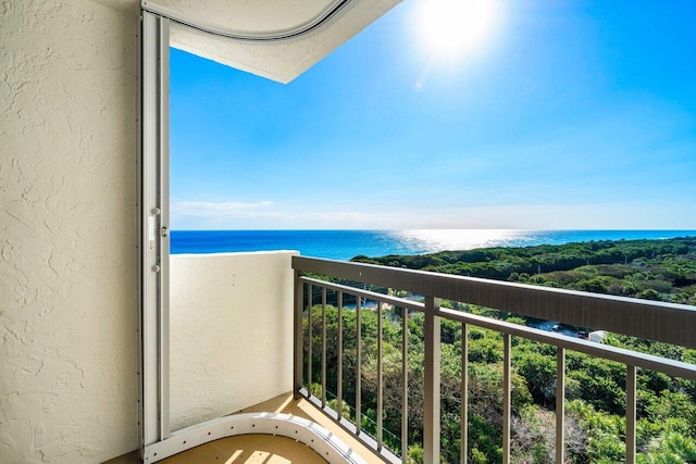 balcony with a water view