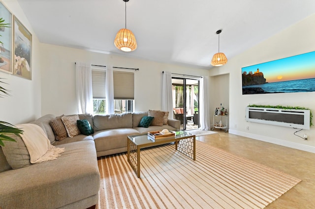 tiled living room with a healthy amount of sunlight