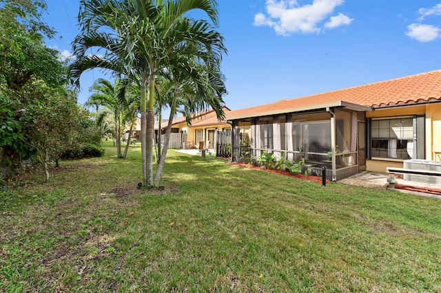 5272 Bolero Cir, Delray Beach, FL 33484 - view of yard with a sunroom