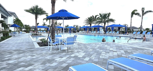 view of pool featuring a patio area