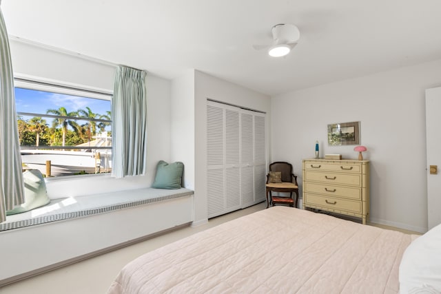 bedroom with a closet