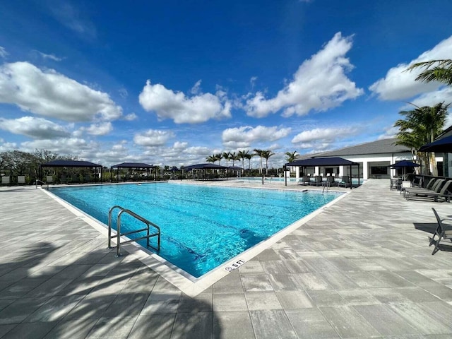 view of pool featuring a patio