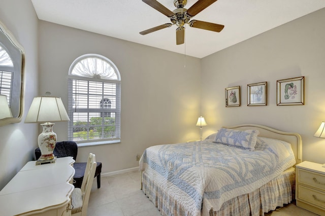 bedroom with ceiling fan