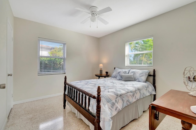 bedroom with ceiling fan