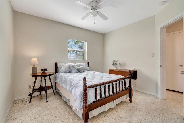 bedroom featuring ceiling fan