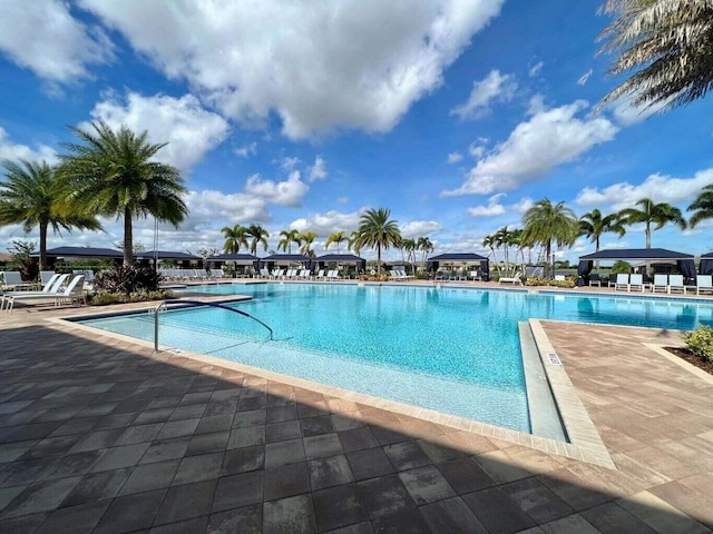 view of pool featuring a patio