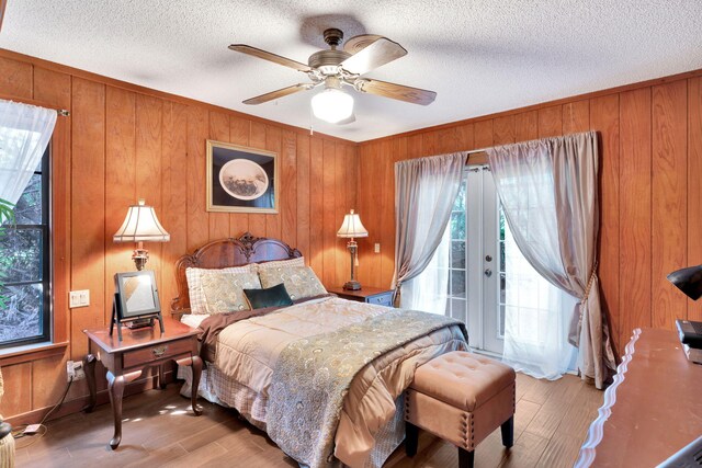 tiled bedroom with vaulted ceiling and ceiling fan