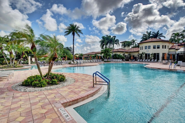 view of pool with a patio area