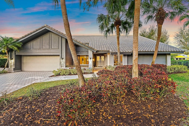 view of front of home featuring a garage