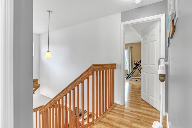 hallway with light wood-type flooring