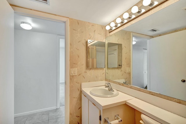 bathroom featuring vanity and tile patterned floors