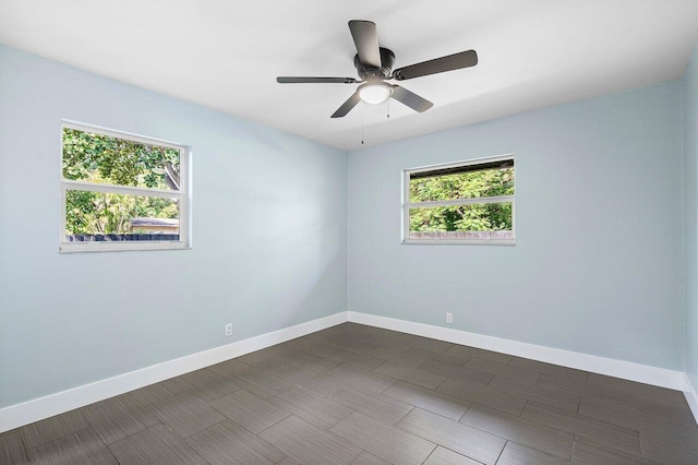 spare room featuring ceiling fan