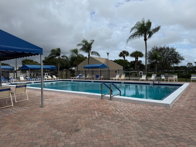 view of pool featuring a patio area