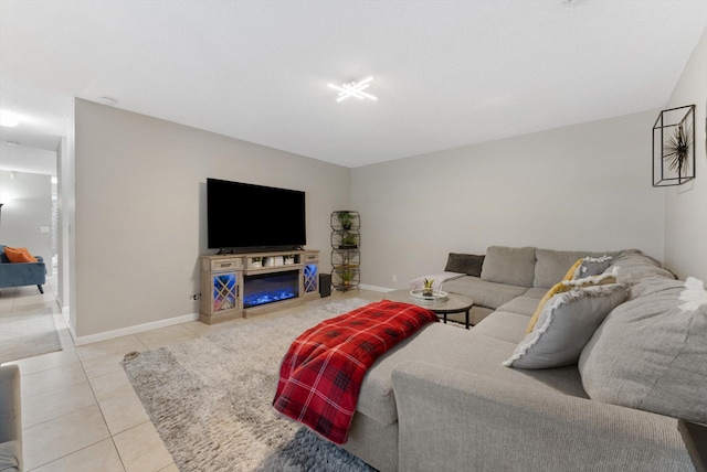 view of tiled living room