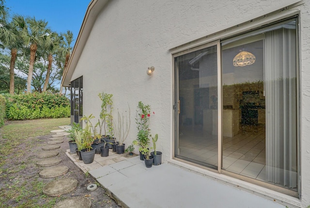 doorway to property featuring a patio