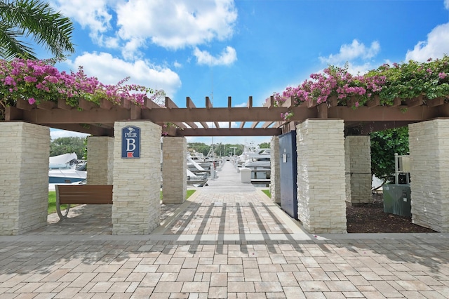 exterior space featuring a boat dock