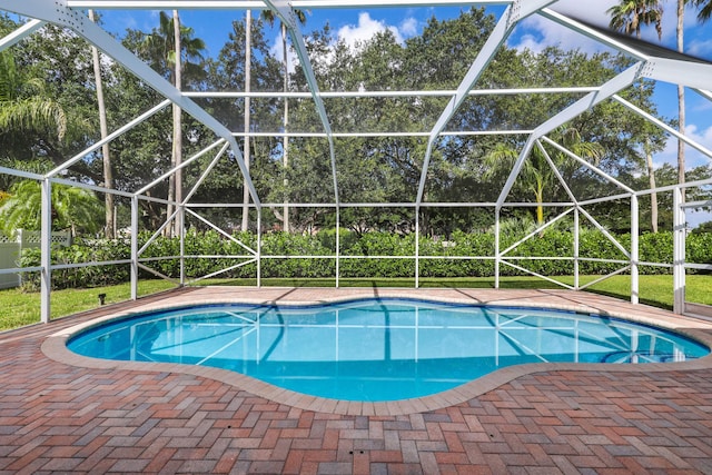 view of pool featuring a patio area