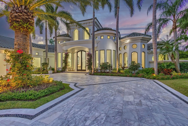 view of front facade featuring french doors