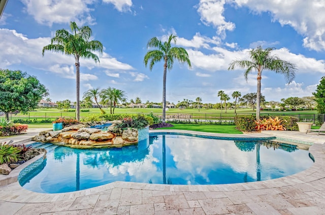 view of pool featuring a patio area