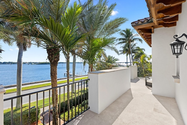 balcony with a water view