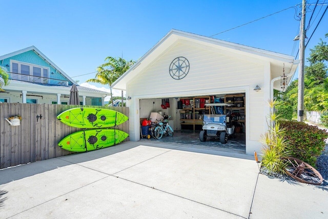 view of garage