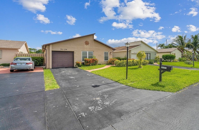 ranch-style house with a front yard