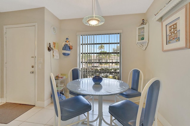 view of tiled dining area