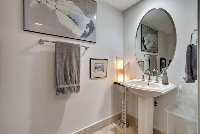 bathroom featuring tile patterned flooring