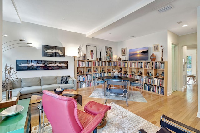 living room featuring hardwood / wood-style flooring