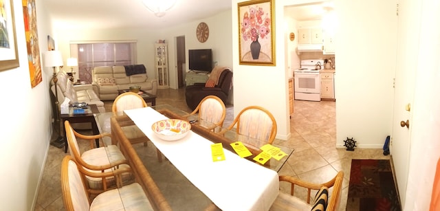 view of tiled dining room