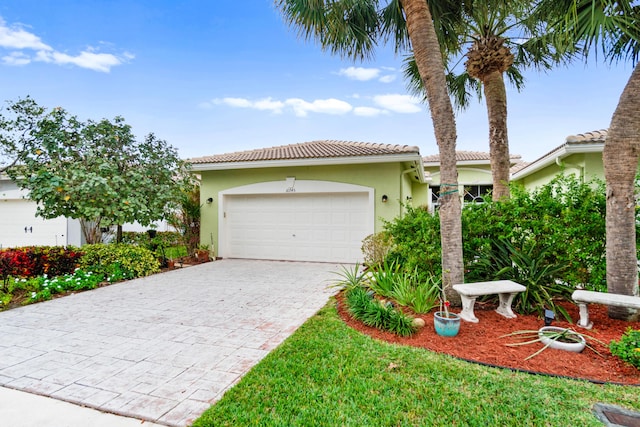 view of front of house with a garage