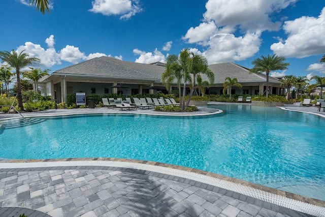 view of pool featuring a patio area