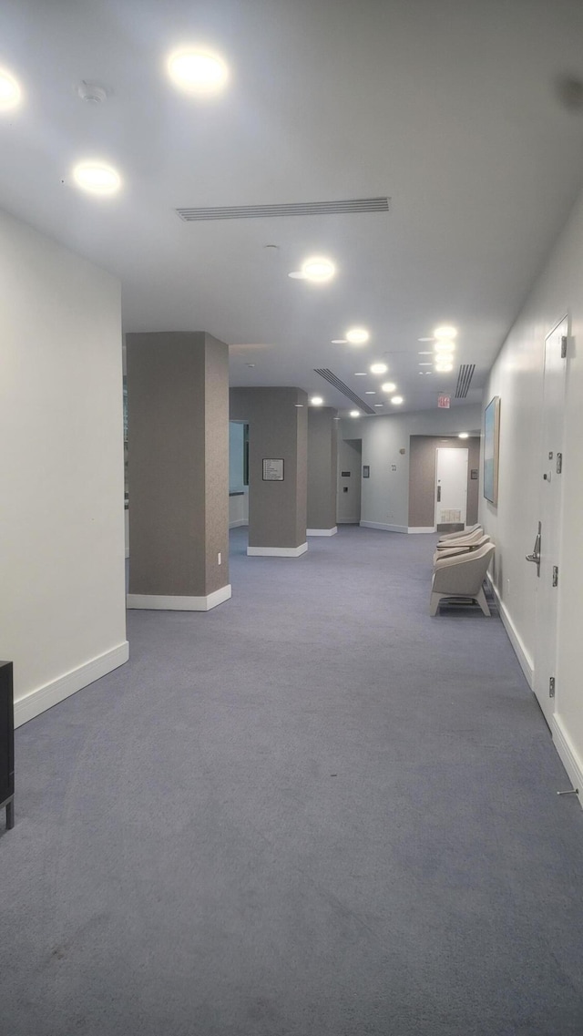 basement with carpet floors