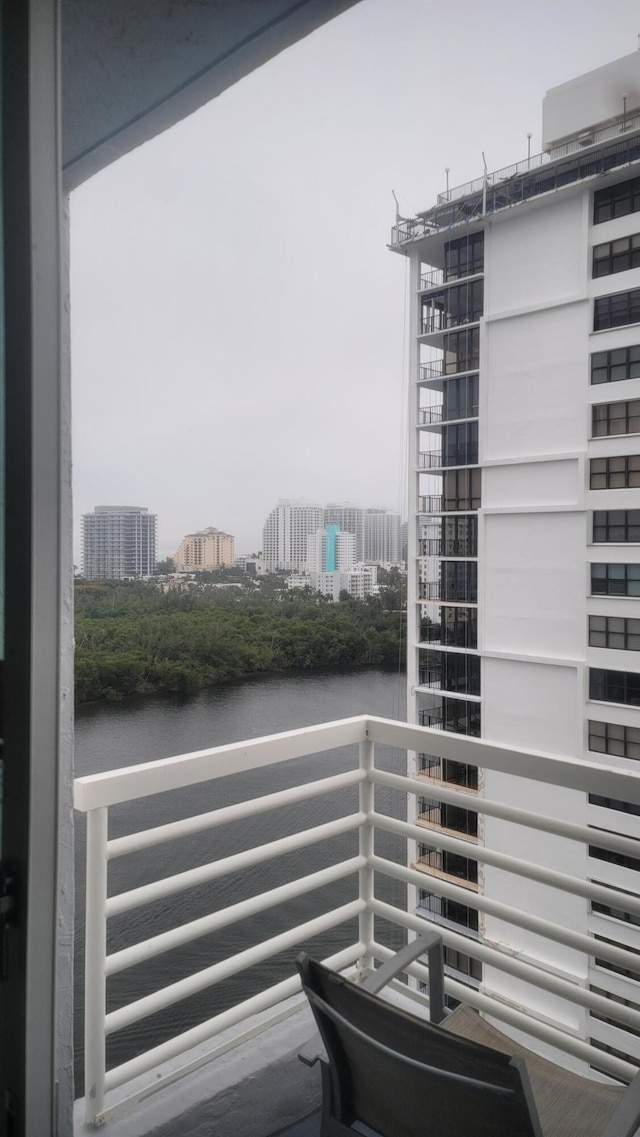 balcony with a water view