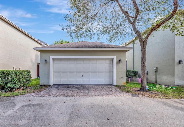 garage with driveway