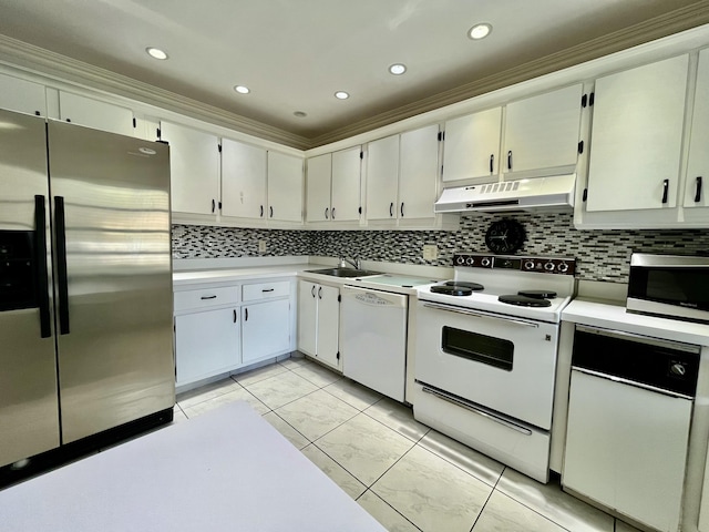 kitchen featuring white cabinetry and stainless steel appliances