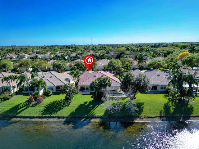8363 Cozumel Ln, Wellington, FL 33414 - bird's eye view with a water view and a residential view