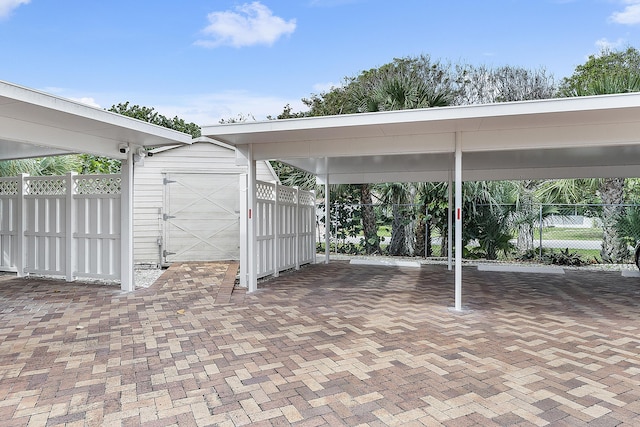 view of garage