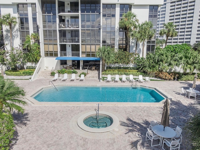 view of pool with a patio area