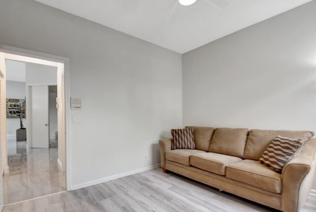 living room featuring light wood-type flooring