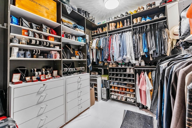 view of walk in closet