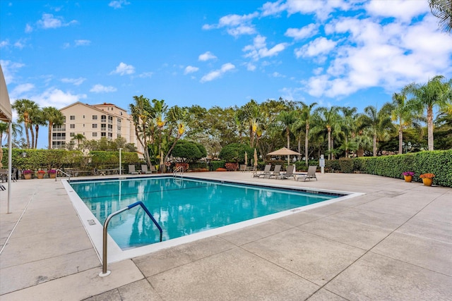 view of pool with a patio