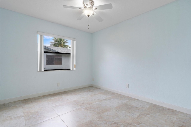 empty room with ceiling fan