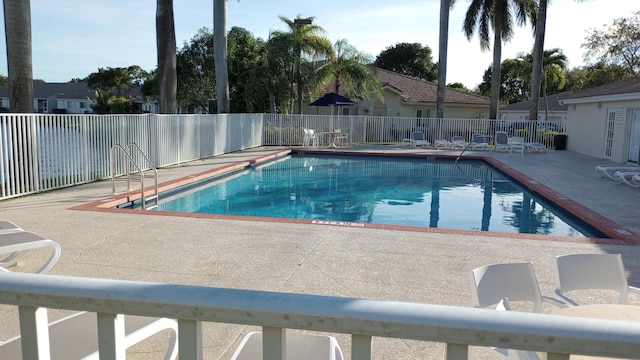 view of pool featuring a patio