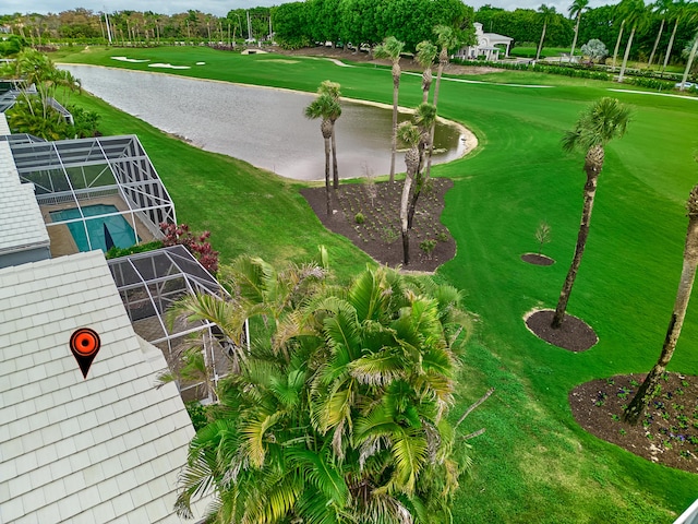 view of home's community with a water view